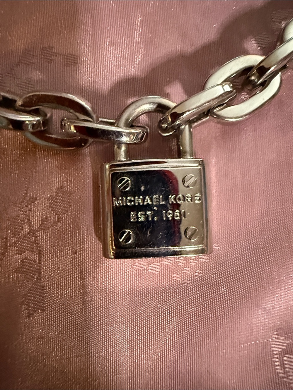 Michael Kors Silver Padlock Link Bracelet